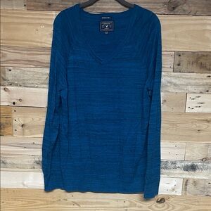 American Eagle size XL Blue & Black V-Neck Seriously Soft Lightweight Sweater